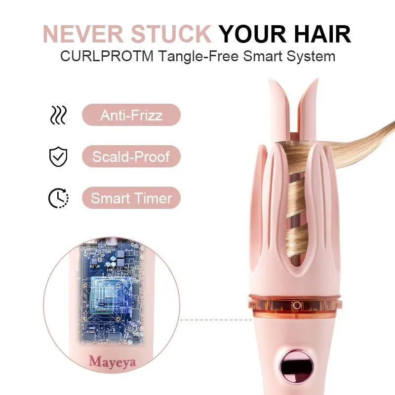 Automatic Hair Curler with LED Display & Adjustable Heat