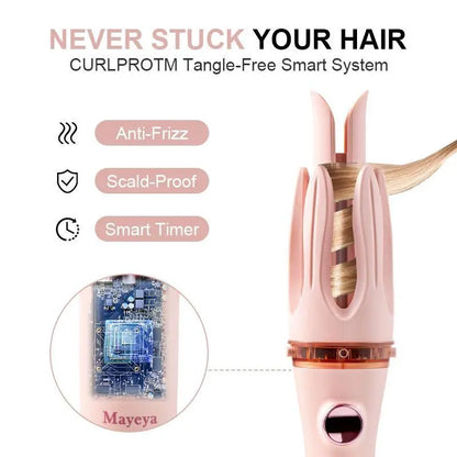 Automatic Hair Curler with LED Display & Adjustable Heat