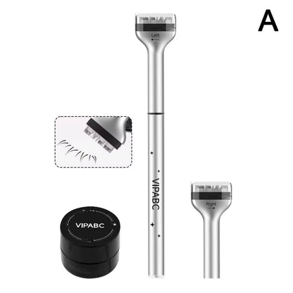 Reusable Eyelash Ink Seal Pen 2 in 1 Lower Eyelash Stamp Tool Fast Dry Black Brown Liquid Eyeliner Pen Natural Simulation Makeup