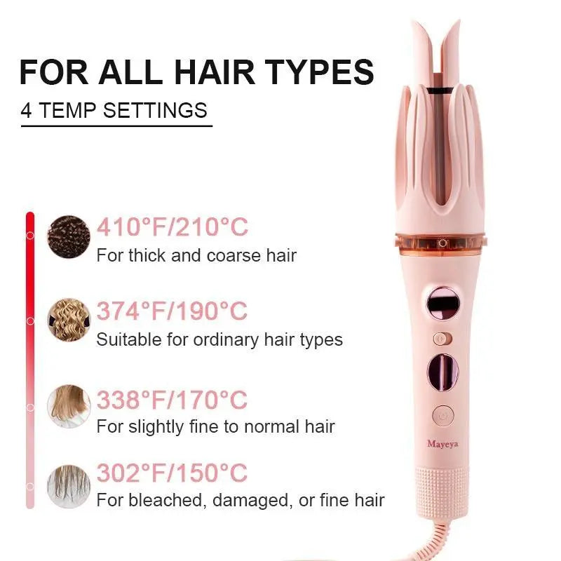 Automatic Hair Curler with LED Display & Adjustable Heat