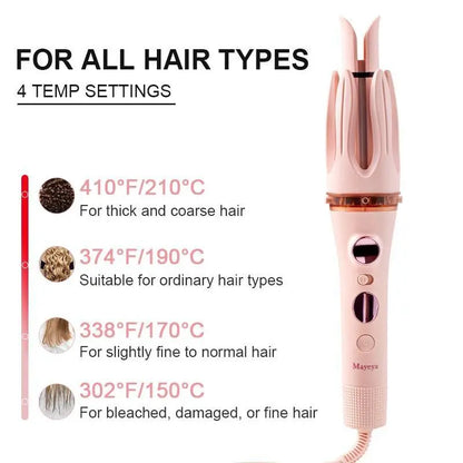 Automatic Hair Curler with LED Display & Adjustable Heat