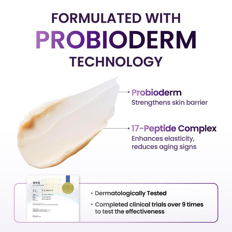 BIOHEAL BOH Probioderm 3D Lifting Cream 1.7 Fl Oz | Advanced Korean Anti-Aging Probiotic Facial Night Cream with 17-Peptide Complex & Patented Probioderm for Wrinkles on Face and Neck