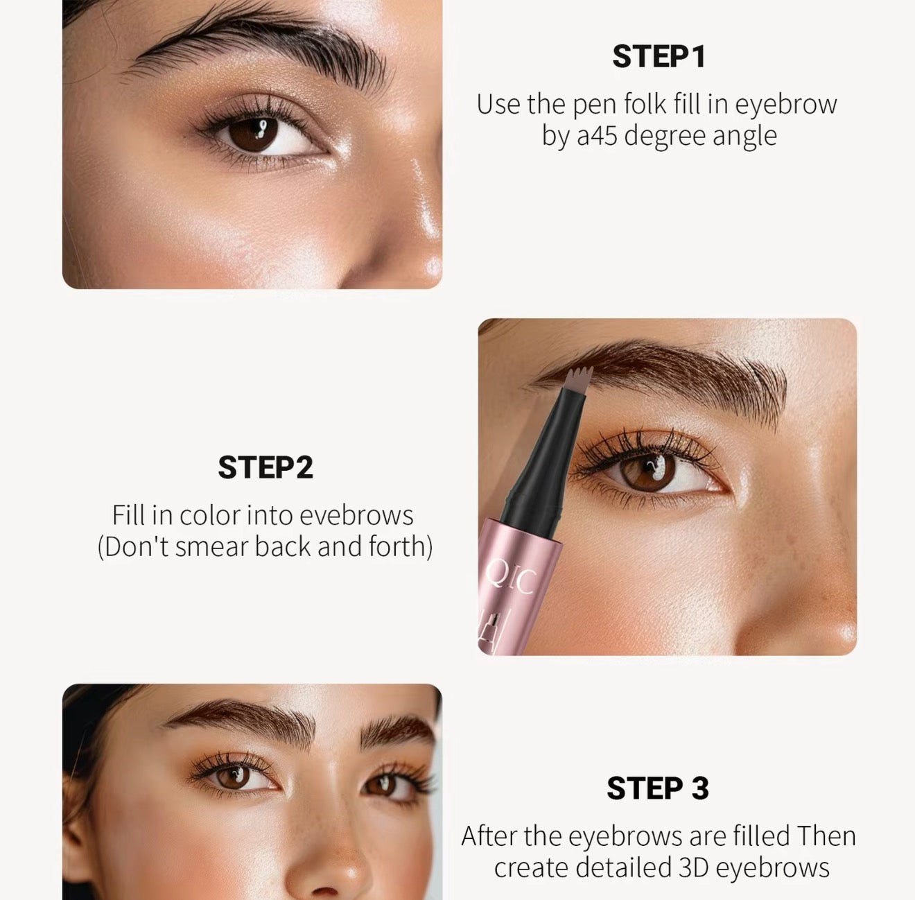 Microblading Brow Pencil – Waterproof, Long-Lasting, Natural Look, Light Coffee