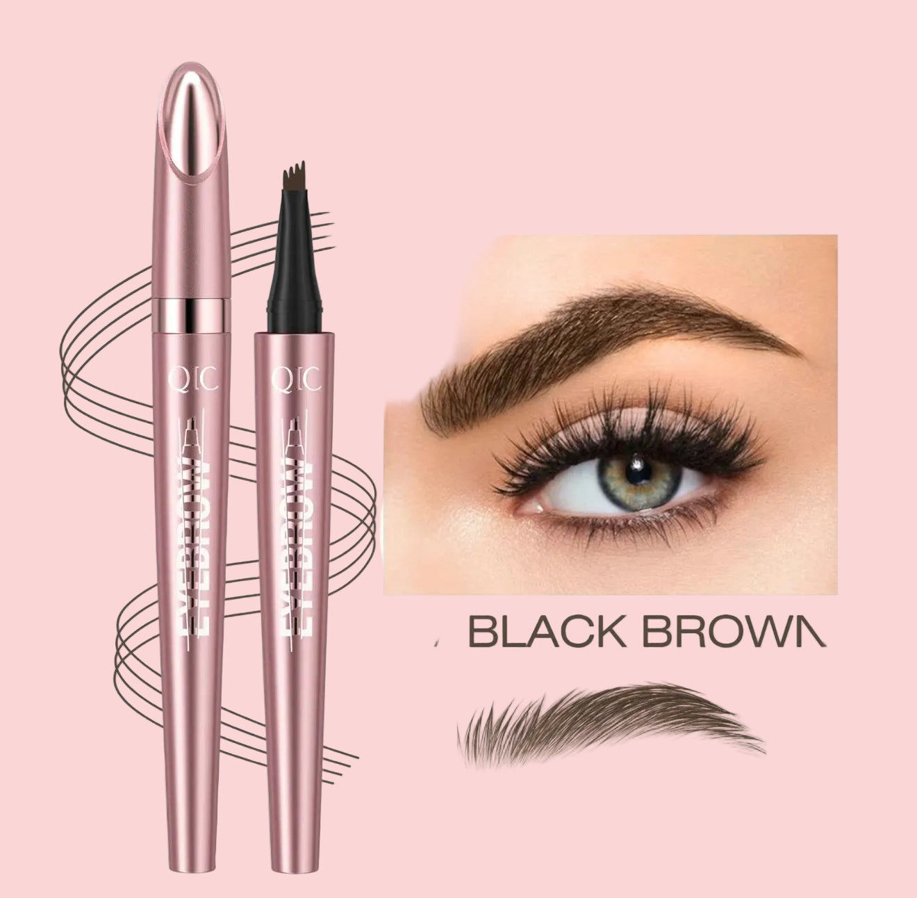 Microblading Brow Pencil – Waterproof, Long-Lasting, Natural Look, Light Coffee