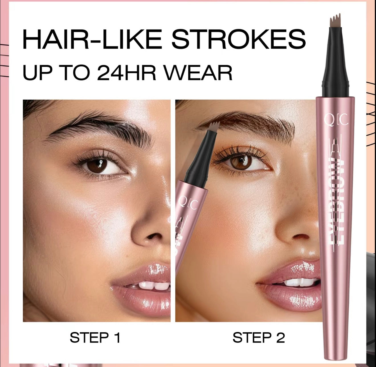 Microblading Brow Pencil – Waterproof, Long-Lasting, Natural Look, Light Coffee