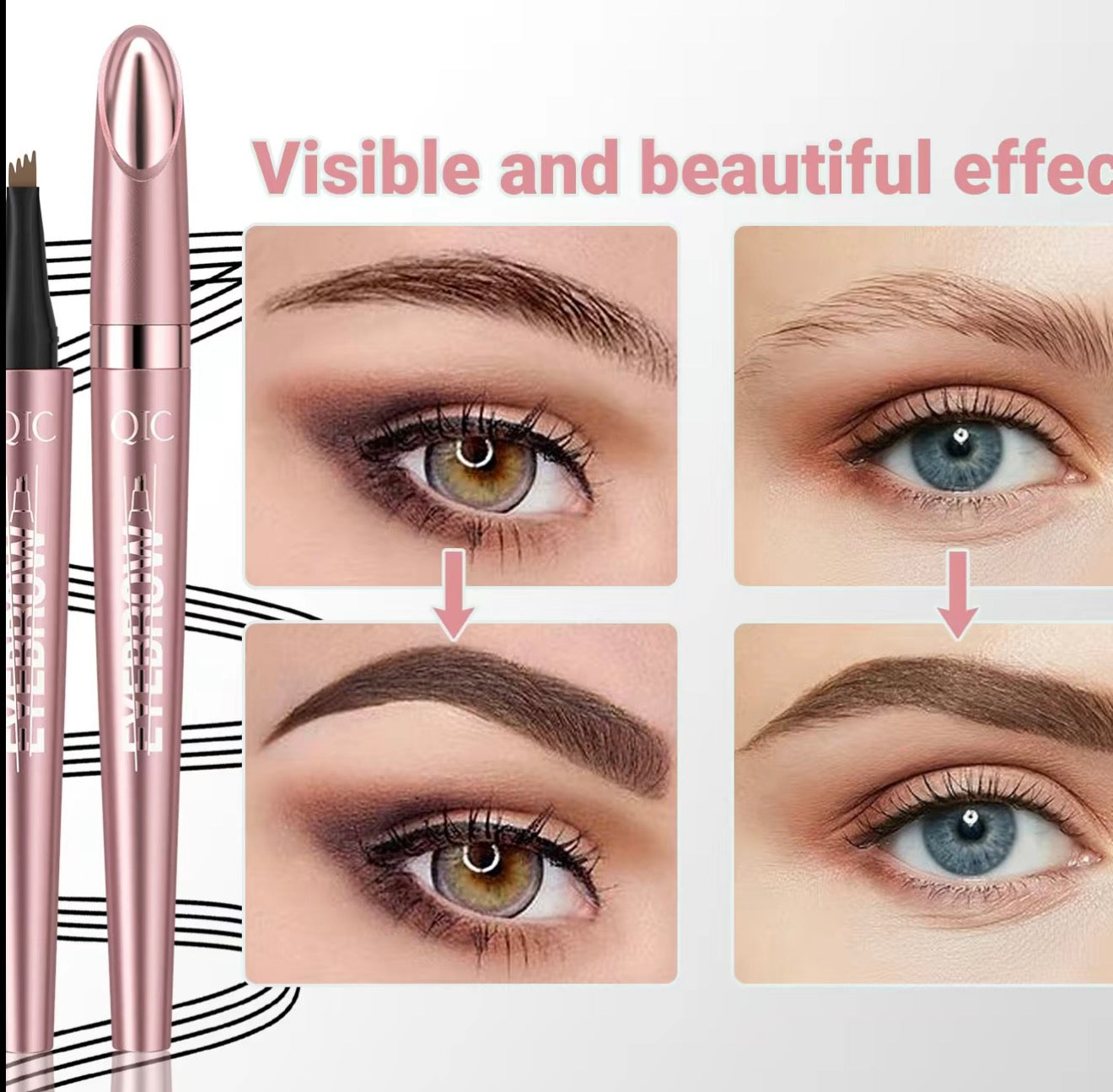 Microblading Brow Pencil – Waterproof, Long-Lasting, Natural Look, Light Coffee