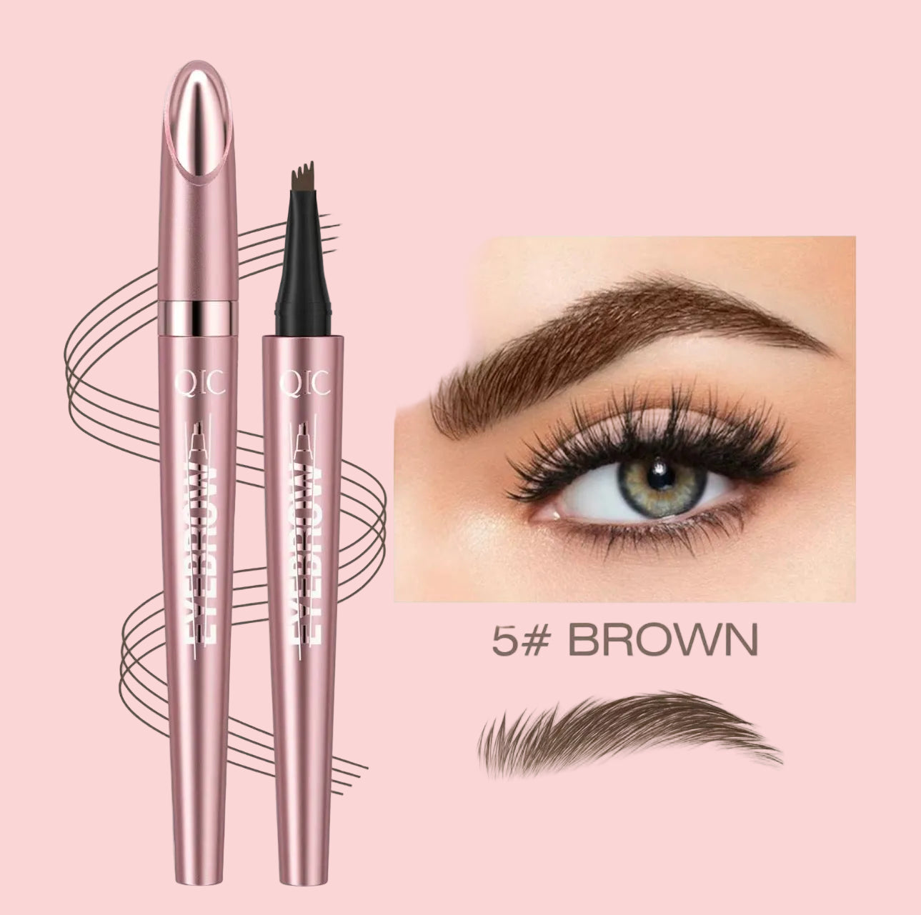 Microblading Brow Pencil – Waterproof, Long-Lasting, Natural Look, Light Coffee