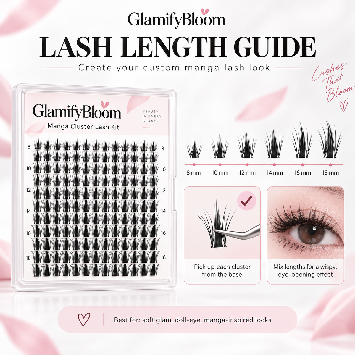 Manga Volume DIY Lash Extension Clusters