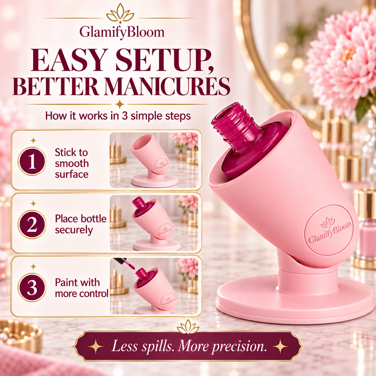 GlamifyBloom SmartGrip Nail Polish Holder