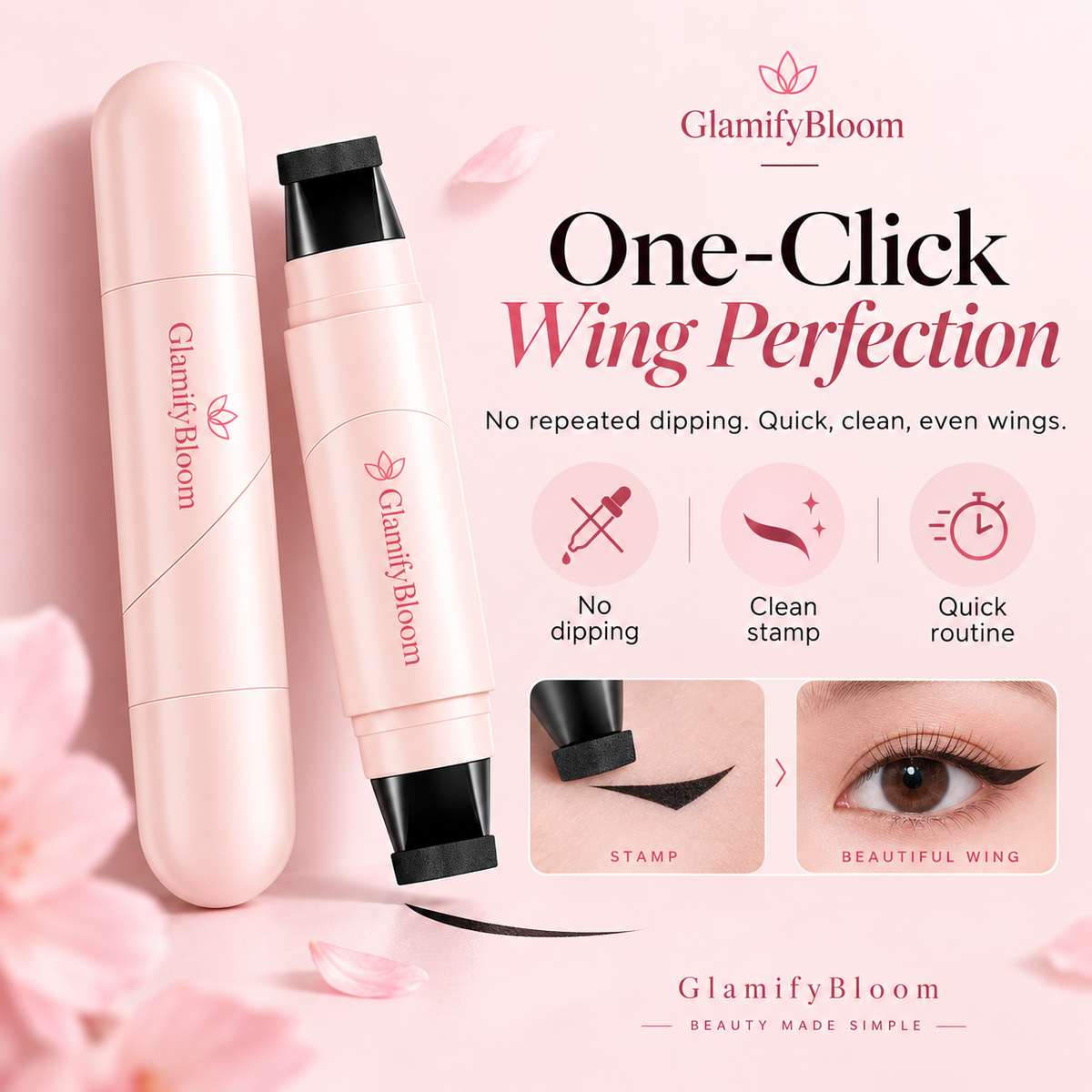 2-in-1 Rotating Winged Eyeliner Stamp Pen