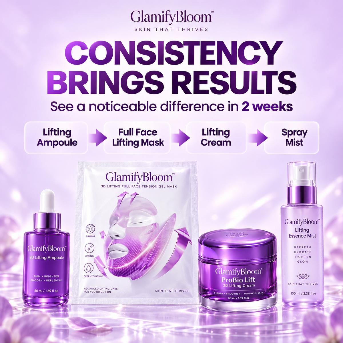 GlamifyBloom Korean Probiotic 3D Lifting Night Cream