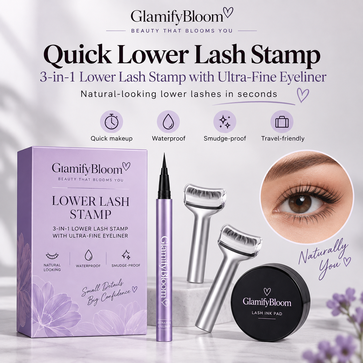 GLAMIFYBLOOM 2-in-1 Eyelash Stamp & Eyeliner Pen