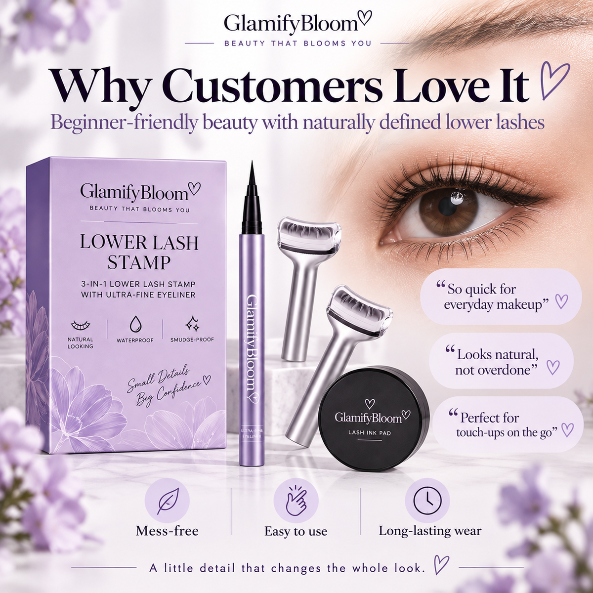 GLAMIFYBLOOM 2-in-1 Eyelash Stamp & Eyeliner Pen