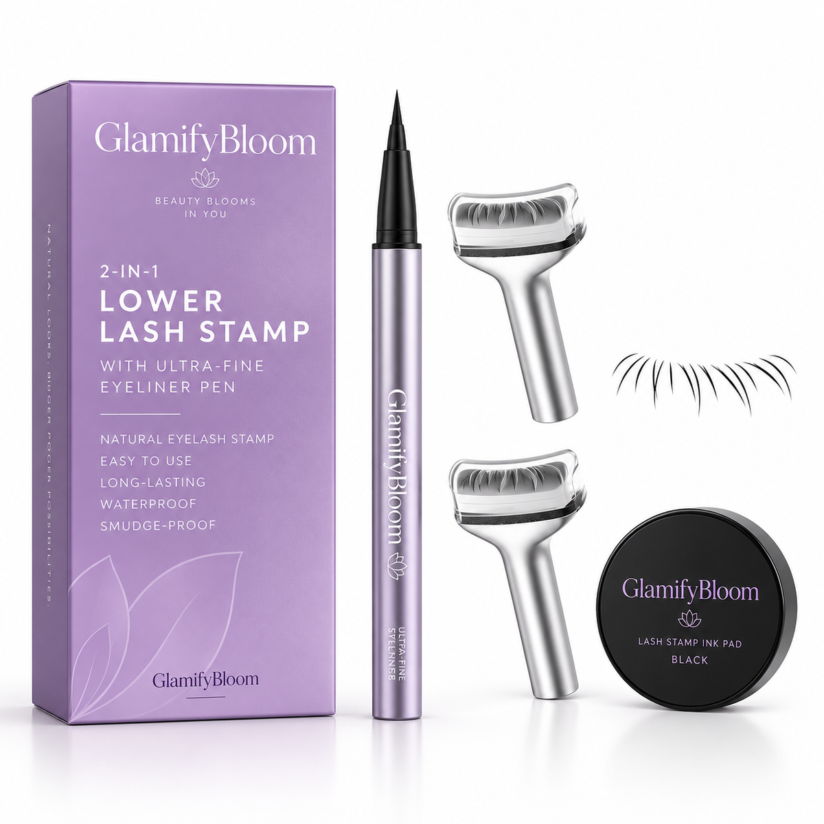 GLAMIFYBLOOM 2-in-1 Eyelash Stamp & Eyeliner Pen