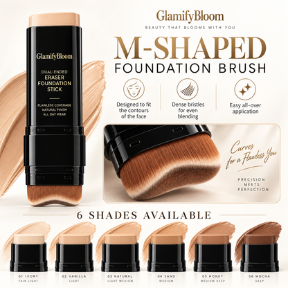 5-Color Foundation & Concealer Stick with Brush