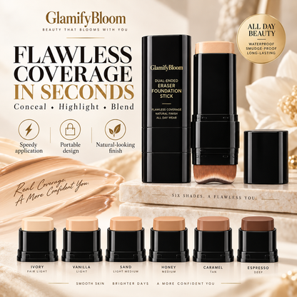 5-Color Foundation & Concealer Stick with Brush