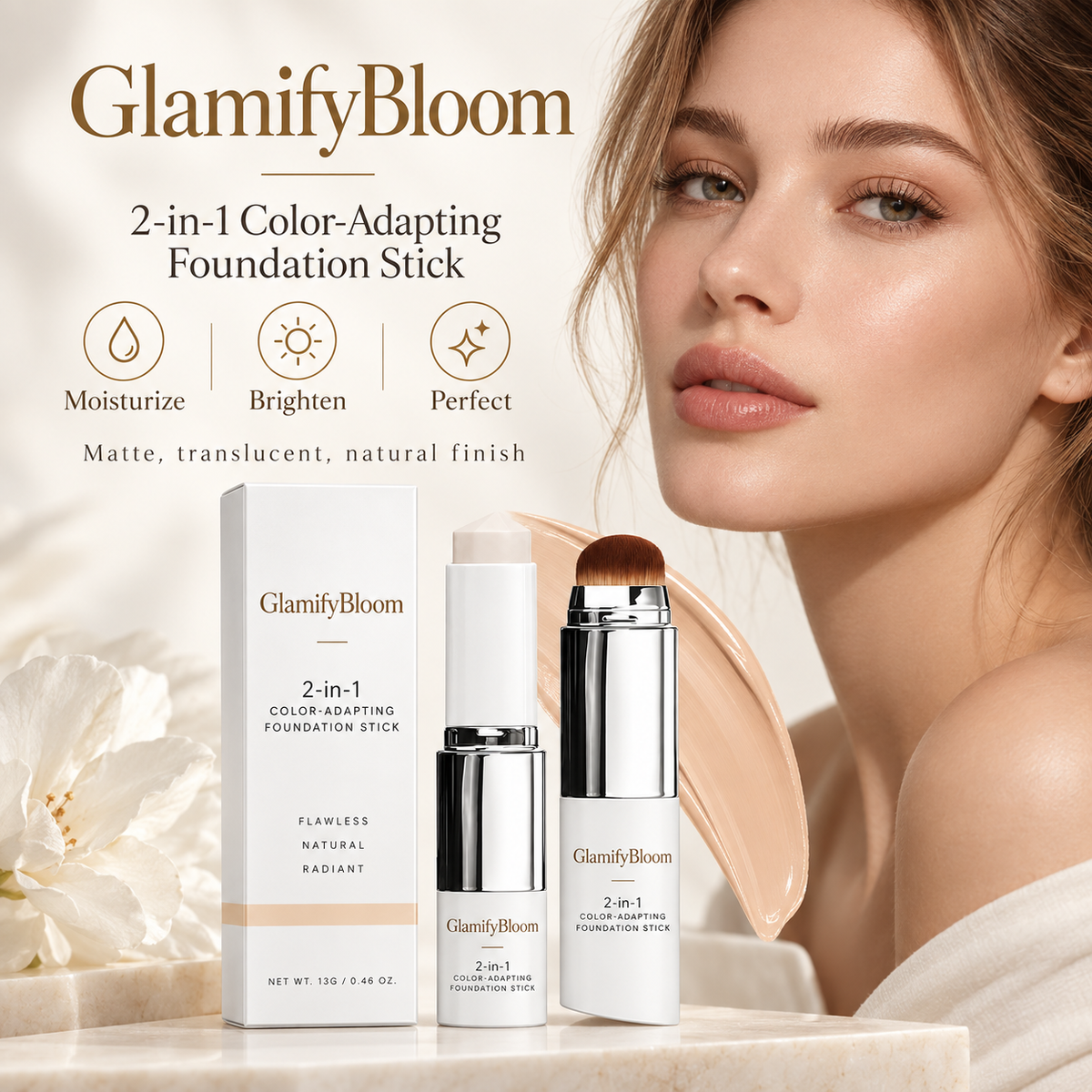 Color-Changing Foundation Stick & Blending Brush