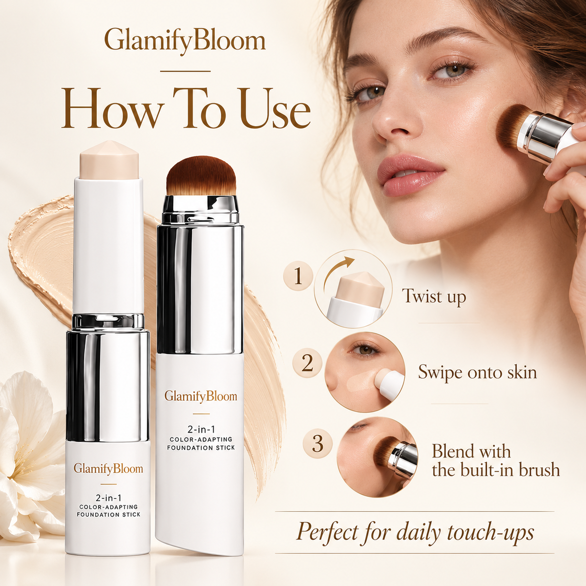 Color-Changing Foundation Stick & Blending Brush