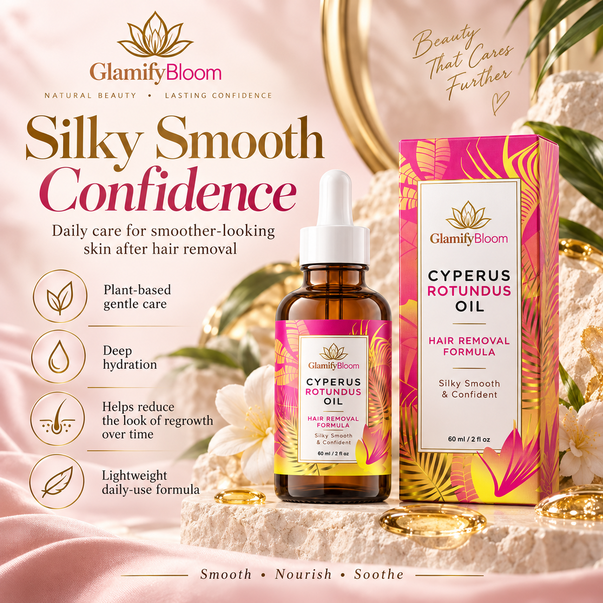 GlamifyBloom Cyperus Rotundus Hair Removal Oil