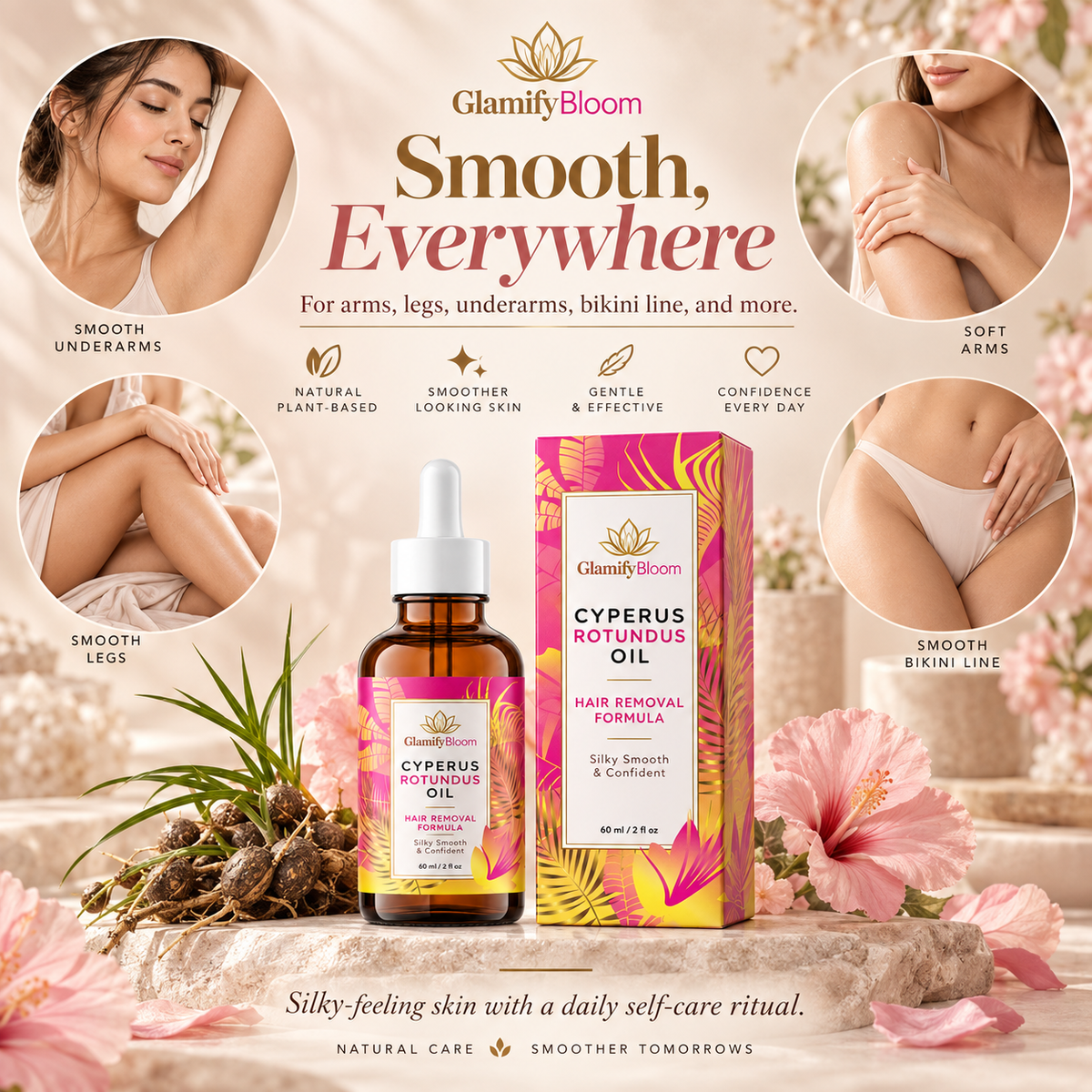 GlamifyBloom Cyperus Rotundus Hair Removal Oil