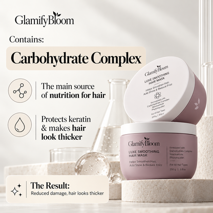 GlamifyBloom Luxe Smoothing Hair Trio – Shampoo, Mask & Serum