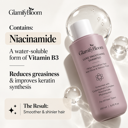 GlamifyBloom Luxe Smoothing Hair Trio – Shampoo, Mask & Serum