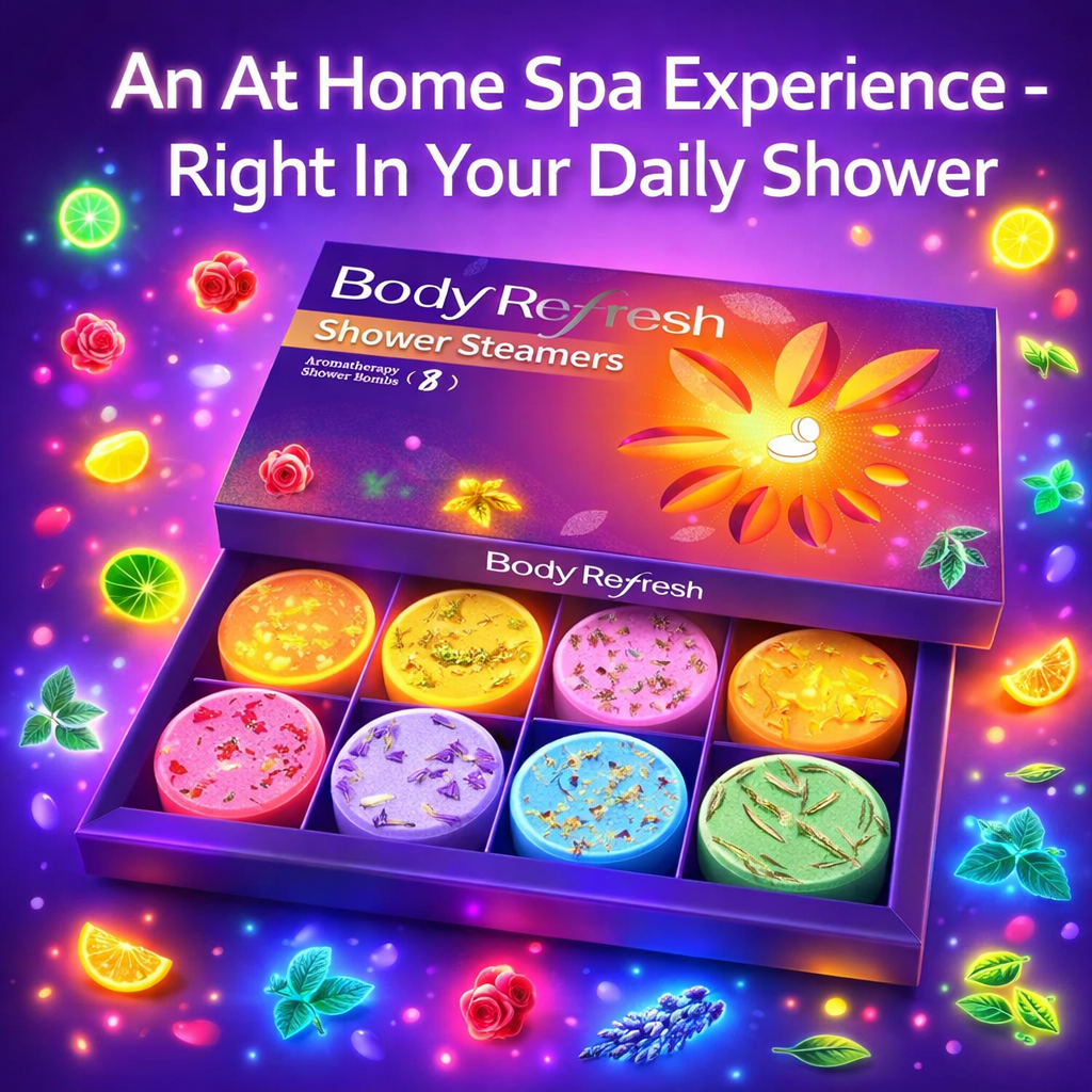 GlamifyBloom Bodyrefresh Shower Steamers – 8 Pack Aromatherapy Shower Bombs with Essential Oils | Stress Relief Self-Care SPA |
