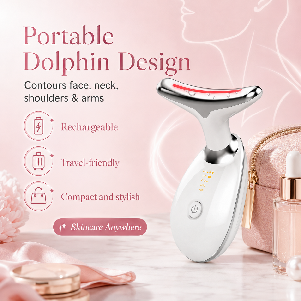 Premium Advanced 3-Color LED Face & Neck Massager